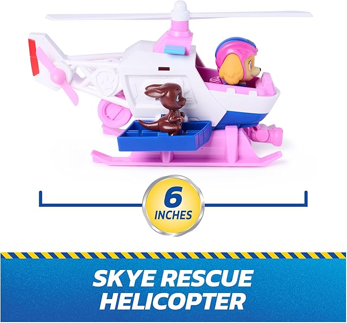 Paw Patrol: Search & Rescue, Skye Rescue Helicopter with 2 Figures, Hero Helicopter Toy with Pull-Back Action, Kids Toys for Boys & Girls Ages 3+