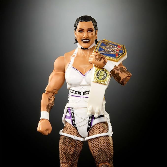 Mattel WWE Elite Action Figure & Accessories, Series #110 Rhea Ripley 6-inch Collectible with 25 Articulation Points & Swappable Hands
