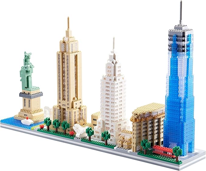 City Architecture New York Skyline Micro Building Blocks Set for Adults NYC Skyline Collection Model Kit for Teens Kids Age of 14+ 3452 Pieces