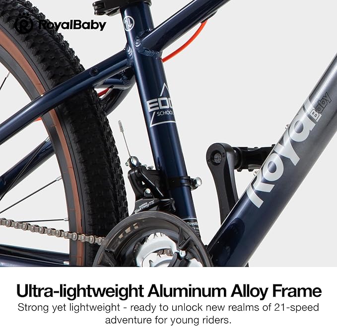 RoyalBaby Kids Mountain Bike for Boys and Girls, Ultra-Light Aluminum 20-26 Inch Wheel Bicycle for 6-14 Years Old Children, 7/21-Speeds Drivetrain