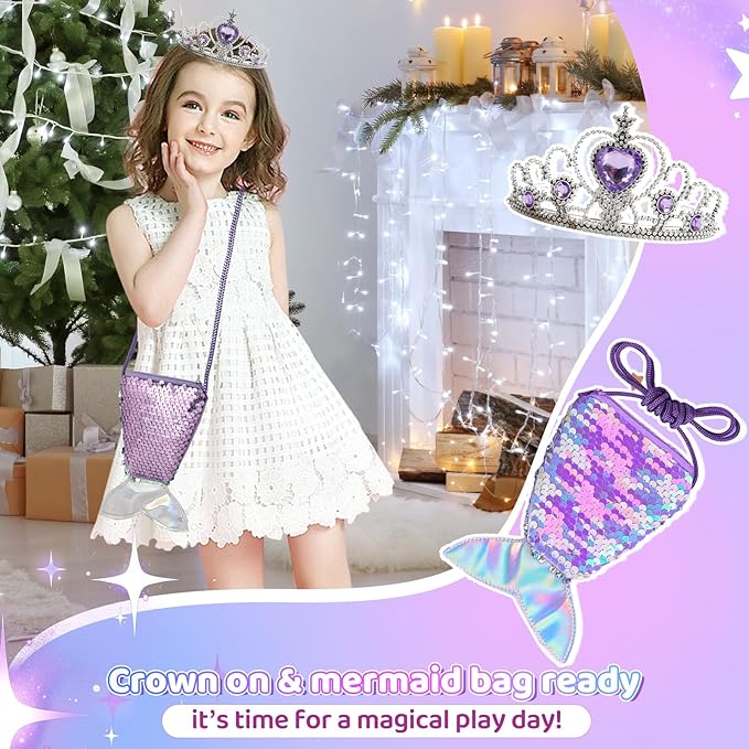 Jenria Mermaid Gifts for Girls Toys Age 6-8, Birthday Gifts for Girls Age 3 4 5 6 7 8, Girl Toys, Valentines Day Gifts for Kids, Birthday Gifts Set, for Daughter, Niece, Little Girl
