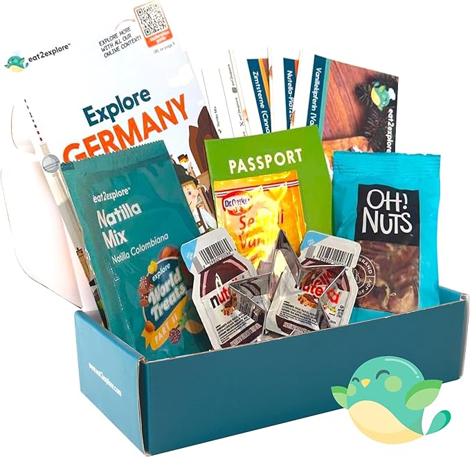 Kids Real Dessert Baking Kit for Families - Interactive & Educational Kit Includes 3 Recipe Cards with Key Ingredients, Baking Tools - Ideal Gift for Kids with Explorer Guide (Explore Germany)
