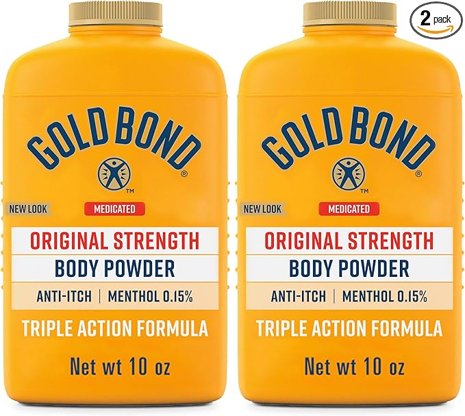 Gold Bond Medicated Body Powder, Talc Free Body Powder for Women and Men, Anti-Itch, Absorbs & Cools - 10 oz (Pack of 2)