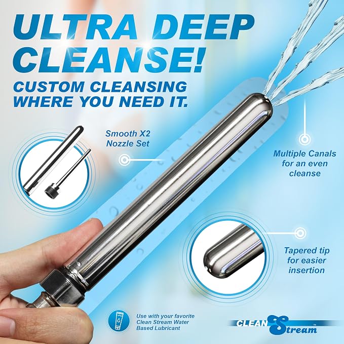 Cleanstream Shower Enema Set for Beginners, Men, Women,5 Piece Set, Grey.