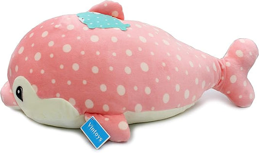 Very Soft Pink Dolphin Big Hugging Pillow Plush Doll Fish Plush Toy Stuffed Animals 23.5"