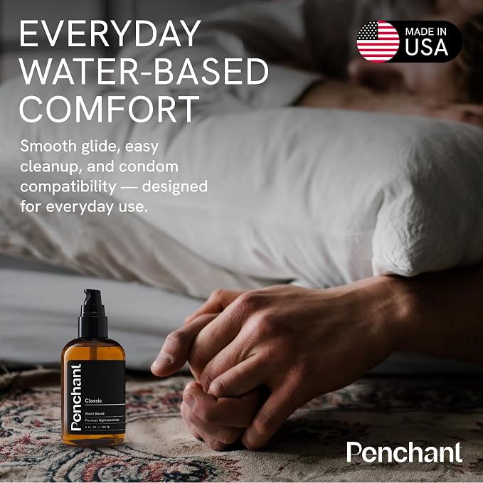 Penchant Classic Water-Based Personal Lubricant for Women and Men – Smooth Clean-Rinsing Personal Lube for Everyday Use - Unscented, Condom Compatible Lube for Sex - Made in USA (20 fl oz)