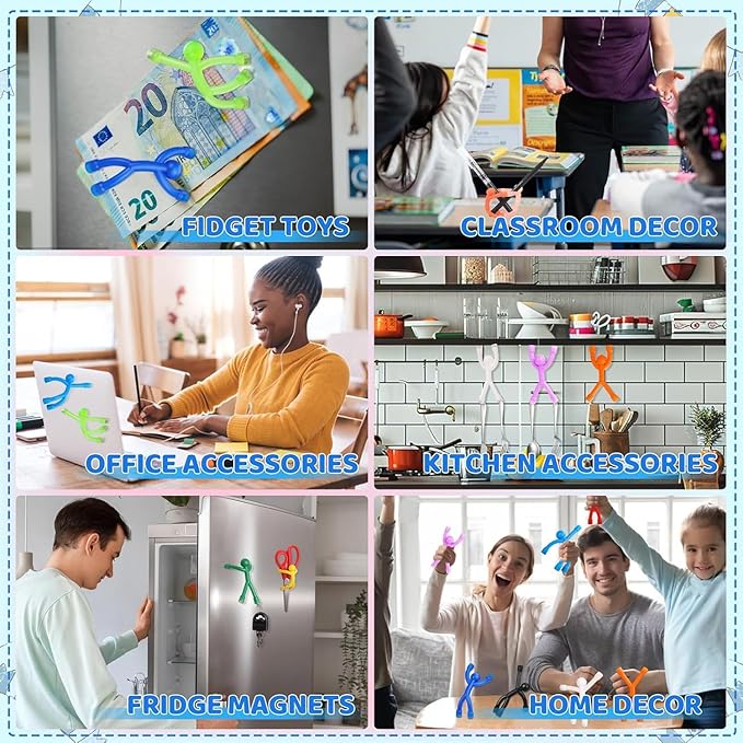 LOVIMAG 20Pcs Fridge Magnets Men, Cute Refrigerator Magnet Man, Fun Magnetic Toys Humanoid Magnet Toys for Man, Colorful Magnetic People Magnets Adults for Locker