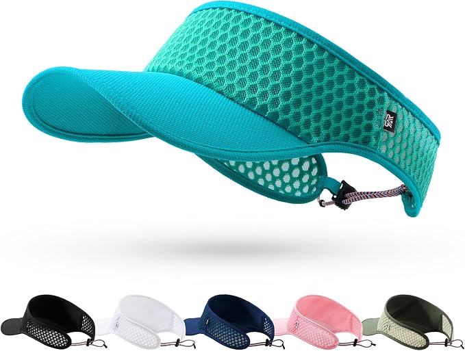 Mesh Breathable Sports Visor - Men Women Adjustable Lightweight Quick Dry Sun Hat for Tennis, Golf, Running