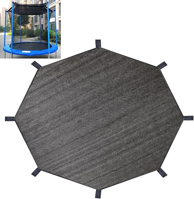 Trampoline Shade Cover, Trampoline Cover for 8FT 10FT 12FT 14FT 16FT Straight Pole Round Trampoline Sun Protection, Easy to Install,for Backyard Playground (12FT 8 Poles)
