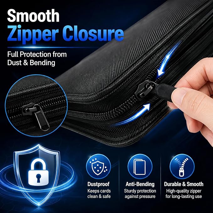 Premium 9-Pocket Trading Card Binder, Holds 540 Cards, Side-Loading Sleeves, Zipper Card Album with Embossed Dragon Cover for Sports Cards, Game Cards & Business Cards