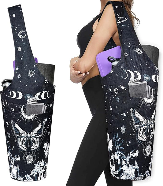 Yoga Mat Bag - Long Tote with Pockets - Holds More Yoga Accessories - Yoga Bag Fit Most Size Mats - Yoga Mat Carrier