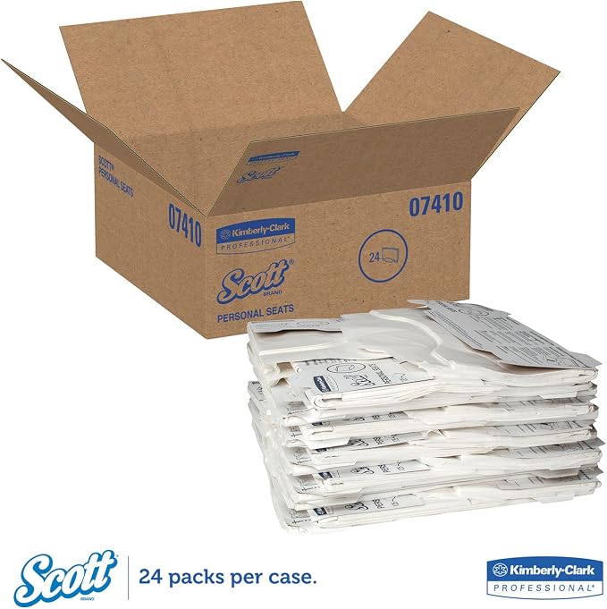 Scott 07410CT Personal Seats Sanitary Toilet Seat Covers, 15-Inch x 18-Inch , 125/Pack, 3000/Carton