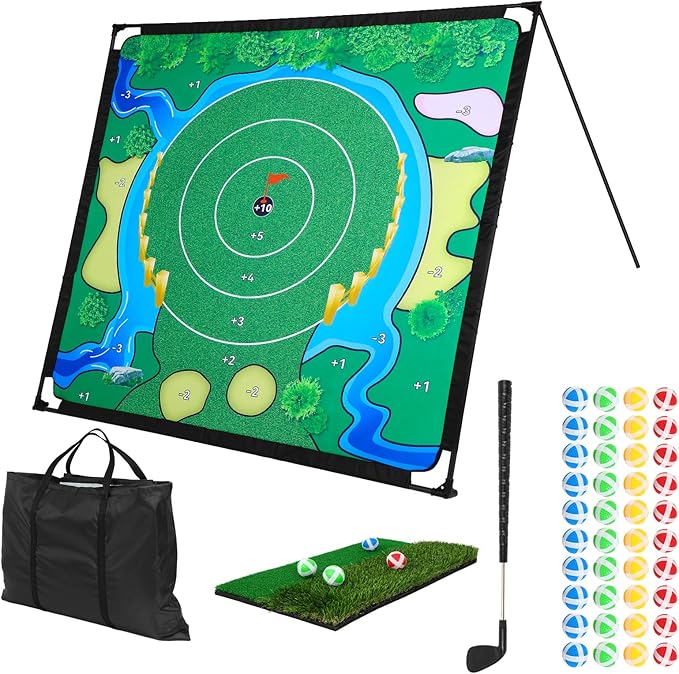 Chipping Golf Game Set, Golf Game, Balls x 40, The Original Portable Golf Game for Chipping Practice for Family Golfers (Free Adjustable Golf Club)