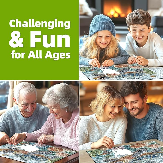 Embroidery Sea Turtle 500 Piece Puzzles for Adults, Easy Large Piece Puzzle for Seniors, Challenge Art Jigsaw Puzzles, for Gifts Birthday Party Games Family, 20 * 20 inch Dust Free Puzzle