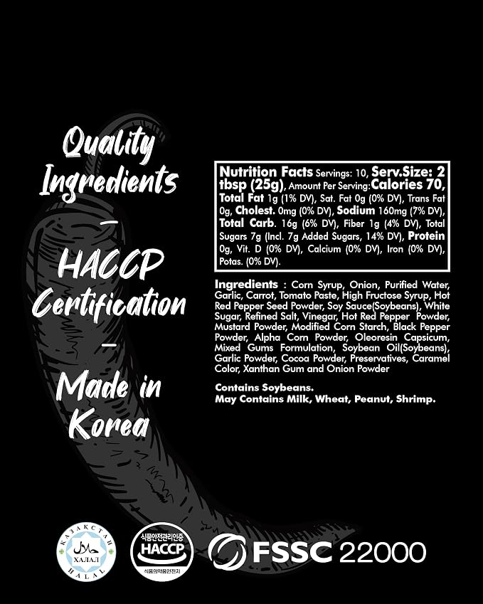 Funtable Halal Super Hot Sauce - Spicy Korean Chicken Condiment, 8.8 oz | Fiery, Tangy Flavor for Wings, Nuggets, Fries, Burgers and BBQ; Ready-to-Use Dip, Marinade or Cooking Glaze