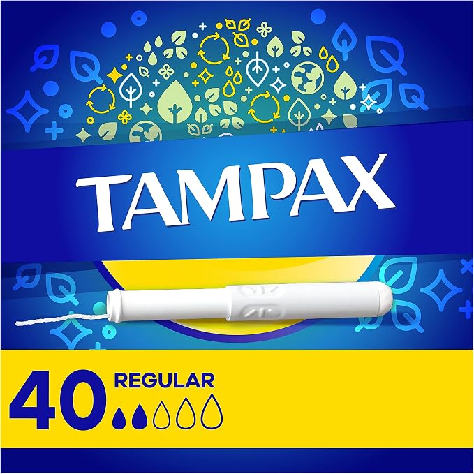 Tampax Cardboard Applicator Tampons, Regular, Unscented, 40 Count