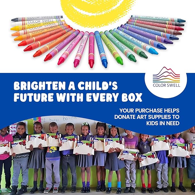 Color Swell Bulk Crayon Packs - 72 Boxes of 24 Vibrant Colored Crayons of Teacher Quality Durable Bulk Crayons for Classroom and Homen(case pack)