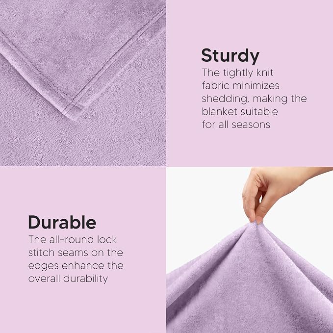 Utopia Bedding Ultra Soft Fleece Bed Blanket Twin Size Lilac (60x80 Inches) | Microfiber Plush Warm Lightweight Breathable Cozy Blanket Anti-Static, All Season Use, Gift for Women and Men