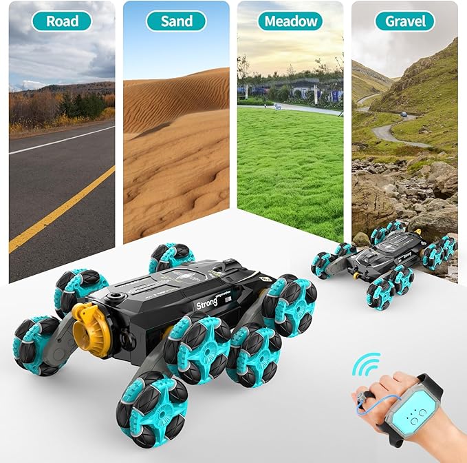 Gampop 8WD Gesture Sensing RC Stunt Cars - Toys Gifts for Kids 8 9 10 11 12 Year Old Boys Girls,2.4Ghz Remote Control Cars,Transform Drift Off Road Vehicle for Children Birthday Presents