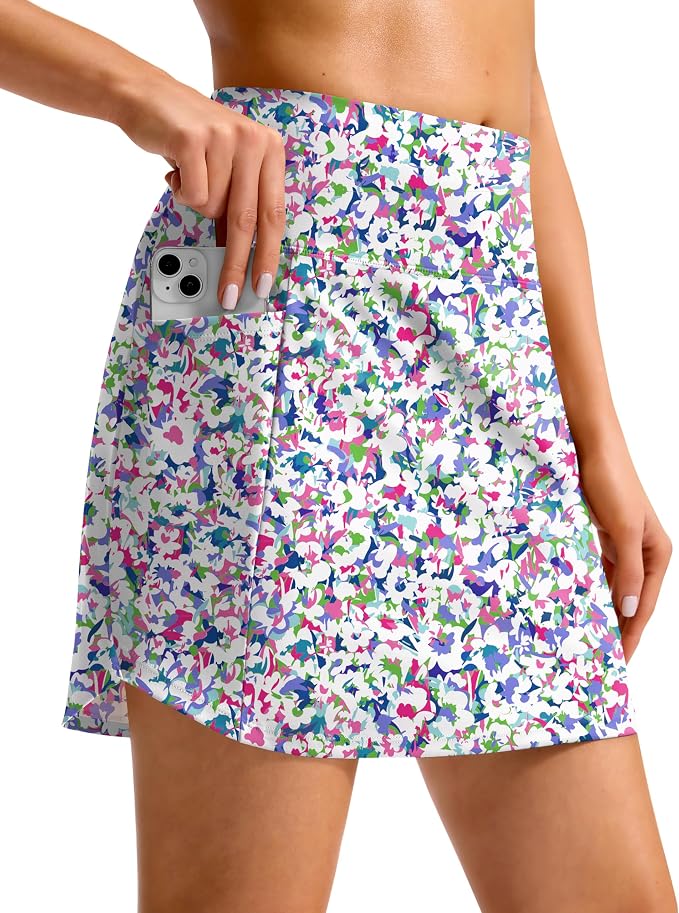 16'' Skorts for Women with 4 Pockets High Waisted Golf Skirt | Built-in Shorts, Stretch, A Line, Pickleball, Athletic, Casual, Tennis Skirt
