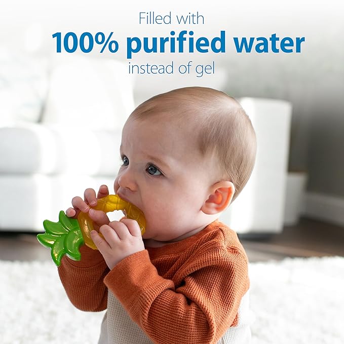 Dr. Brown's AquaCool Water-Filled Teether, Cooling Baby Teether Toy for Sore Gums, Apple Pineapple, BPA Free, 3m+, 2-Pack