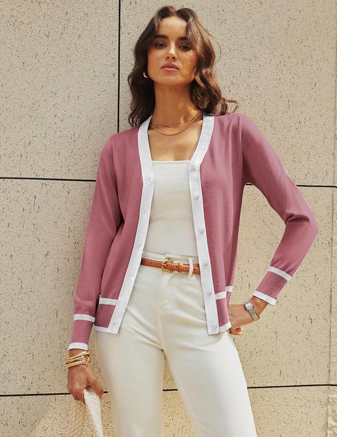 GRACE KARIN Cardigan Sweaters for Women Lightweight Long Sleeve Cropped Cardigan Summer Fall Fashion Clothing Outfits Shrug