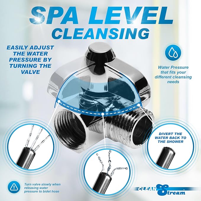 Cleanstream Shower Enema Set with 6 Ft Hose, 4 Silicone & Aluminum Tips
