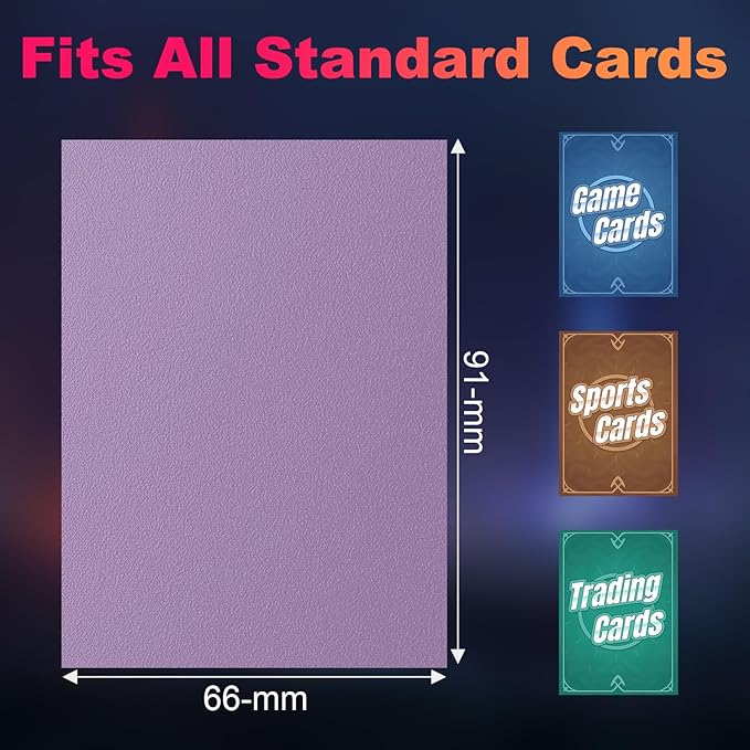 200 Pack Card Sleeves, Matte Dual Trading Card Sleeves with Opaque Back & Smooth Shuffle, Tear Resistant Card Protectors for MTG, TCG and Game Cards (Orchid Purple)