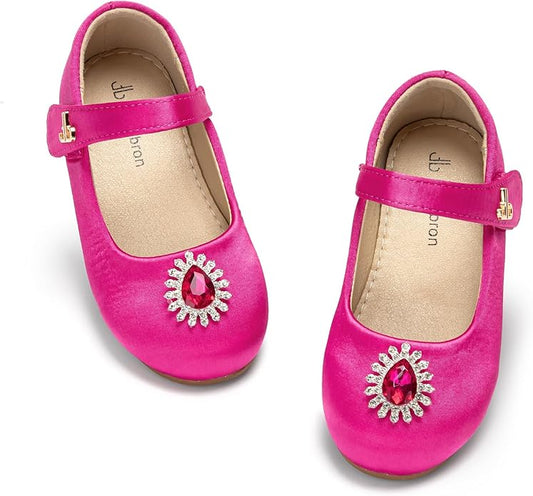 THEE BRON Mary Jane Ballet Flats - Girls' Dress Shoes with Hook & Loop Closure