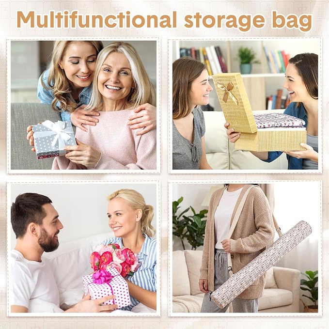 Shinylin 35 Inch Mahjong Mat Carrying Bag with Strap, Printed Drawstring Mahjong Holder Bag Outdoor Travel Canvas Storage for Board Games, Yoga Mats, Tripod