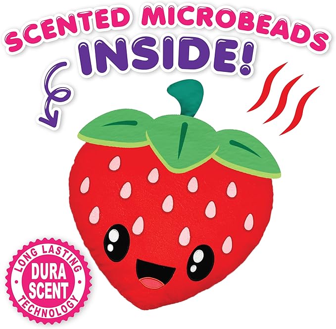 Scentco Smillows - Patented Gourmet Scented Stuffed Plush Pillows (Strawberry) - Accent, Throw, Decorative Pillows - Kids Room Decor, Gift for Kids