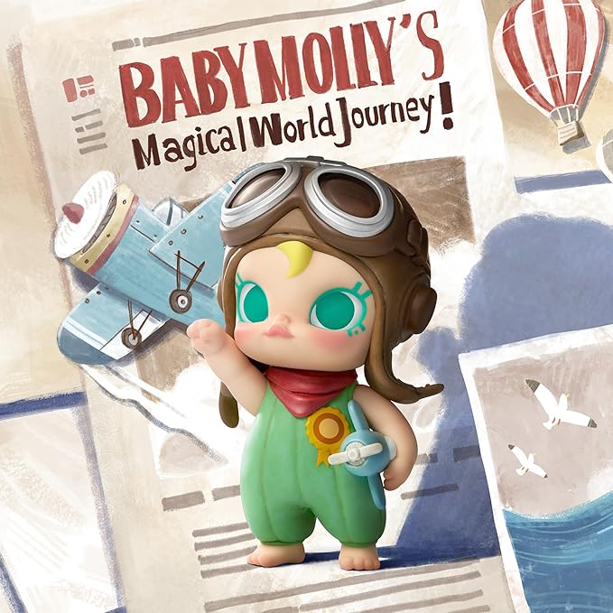 POP MART Baby Molly My Huggable Discovery Series Figures, Blind Box Figures, Random Design Action Figures Collectible Toys Home Decorations, Holiday Birthday Gifts, Single Box