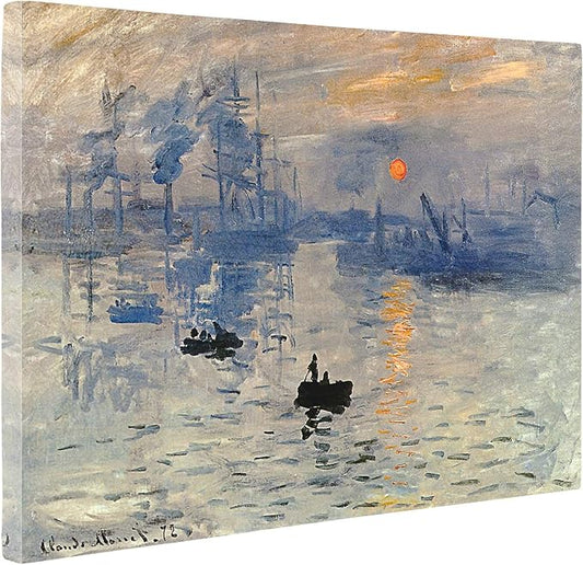 Niwo ART - Impression Sunrise, World's Most Famous Paintings Series, Canvas Wall Art Home Decor, Gallery Wrapped, Stretched, Framed Ready to Hang (24"x20"x3/4")