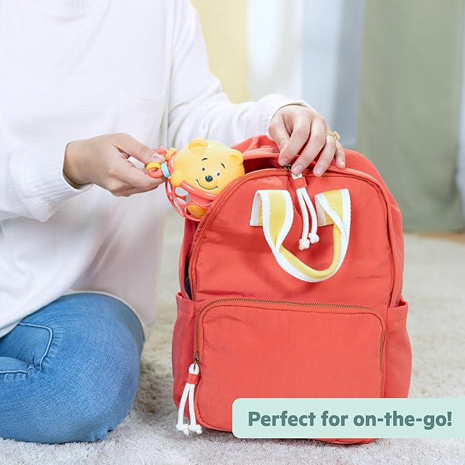 Bright Starts Disney Baby Winnie The Pooh Jingle & Shake Rattle Toy by with Easy-Grasp Oball Technology, Unisex, Newborns & Up