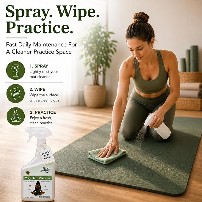 Black Diamond Stoneworks Yoga Mat Spray Cleaner: USDA Certified BIOBASED- Essential Oils, Safe for All Type of Materials, Exercise, Pilates, or Workout Mats. (1 quart/1 gallon)