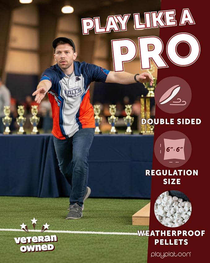 Play Platoon Pro Cornhole Bags Set of 8 - Professional Dual Sided Slick and Sticky Side Competition Corn Hole Bags - Tournament Series