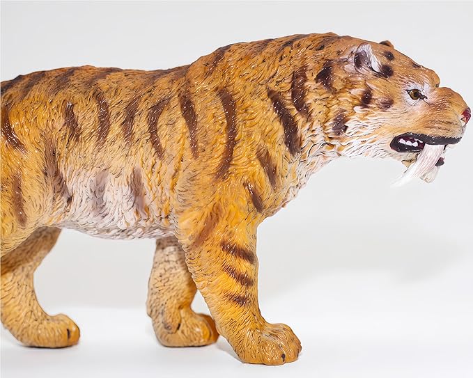 Gemini&Genius Smilodon Toy Figure for Kids, Saber-Toothed Tiger Animals Action Figure Toys for Kids (Smilodon)