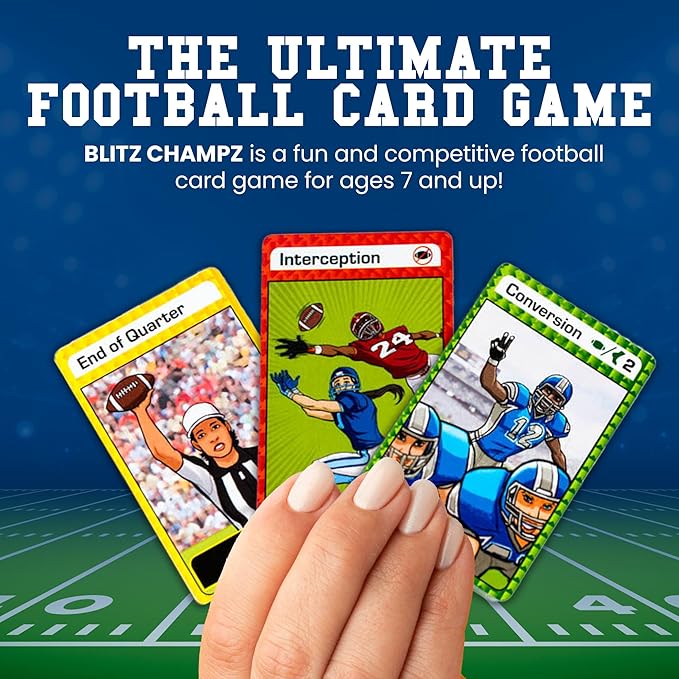 Blitz Champz | Football Card Game (Ages 7+) | Fun Family Game | Party Game | Gifts for Football Fans | Card Game for Kids and Adults