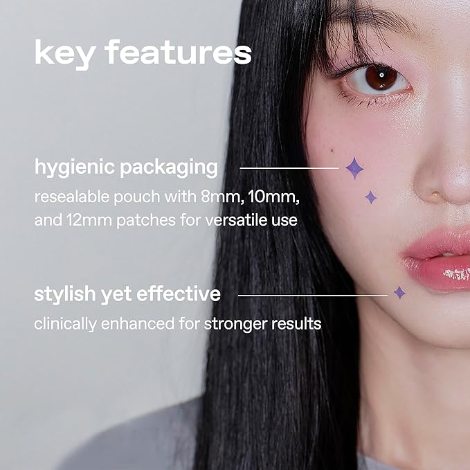 glow diamond drop blemish patch | protects blemishes from water & external contaminants | holographic hydrocolloid spot‑repair patches | niacinamide | clear invisible finish | 100 ea