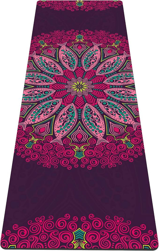 nuveti Yoga Mat Print Extra Thick TPE Non Slip Fitness Exercise Mat with Carrying Bag,72"x24" Extra Thick 6MM Exercise & Workout Mat for Yoga, Pilates Fitness and Floor Exercises