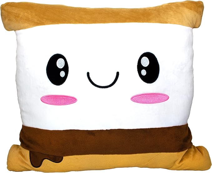 Scentco Smillows - Patented Gourmet Scented Stuffed Plush Pillows (S'Mores Marshmallow) - Accent, Throw, Decorative Pillows - Kids Room Decor, Gift for Kids