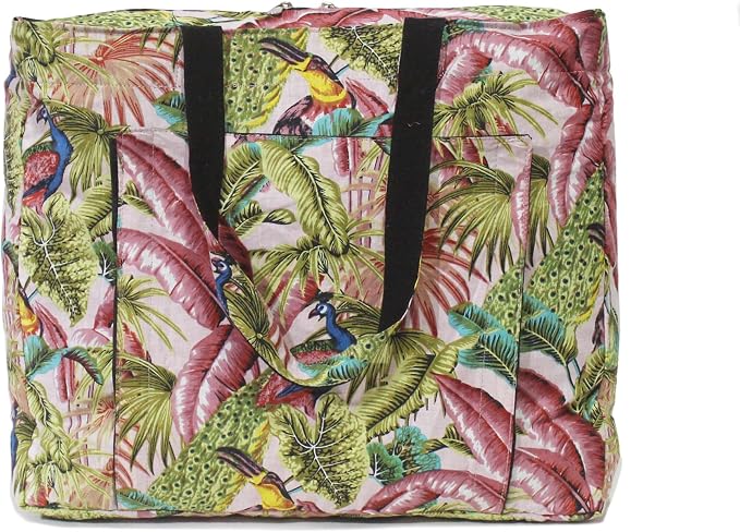 INDIAN CRAFT CASTLE Tote Bag with Yoga Mat Carrier Pocket Carryall Shoulder Bag for Office, Workout, Pilates, Travel, Beach and Gym