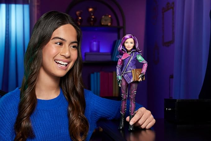 Mattel Descendants Mal Isle of The Lost Tenth Anniversary Fashion Doll with Removable Outfit, Accessory & Bendable Joints, Inspired by The Movies