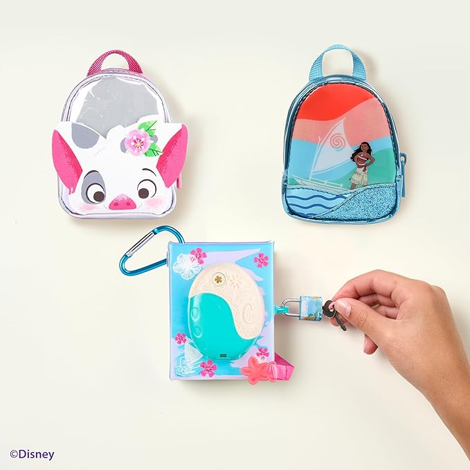 REAL LITTLES Disney Moana Fan Favorites 3 Pack, Includes Themed Micro Backpack, Handbag and Journal, with 15+ Micro Surprises Inside