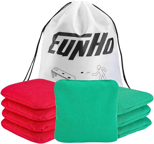 EunHo Cornhole Bags Set of 8 Regulation Size & Weight Corn Hole Bean Bags Official Professional All Weather for Tossing Game with Carry Case