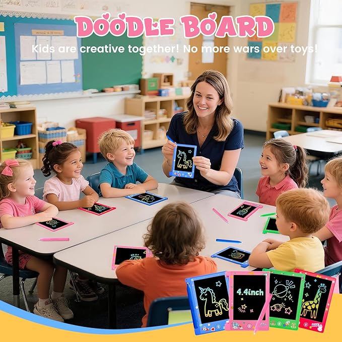 12 Pack 4.4 Inch Mini LCD Writing Tablet for Kids, Erasable and Reusable Toddler Doodle Board, Ideal School or Party Favors Gift for Age 3 Years Old and Above
