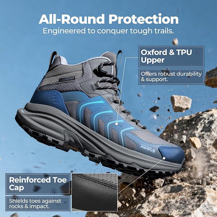 NORTIV 8 Women‘s Hiking Boots Waterproof Lightweight Outdoor Trekking Non Slip Comfortable Camping Ankle Breathable Everyday Boot Armadillo FieldLite
