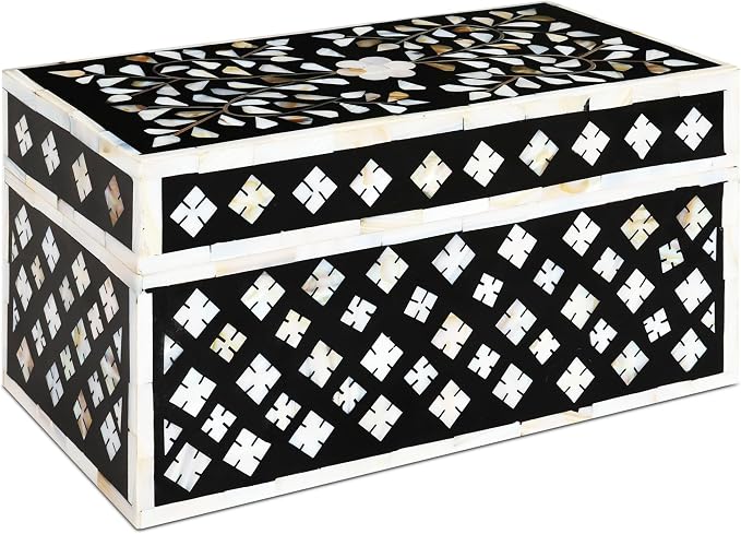 Handicrafts Home Large Decorative Storage Box with Lid– 10x5x5” Coffee Table Organizer, Keepsake-Decorative Boxes for Home Decor, Stylish Decorative Box for Office Décor- Rhonda Bouquet