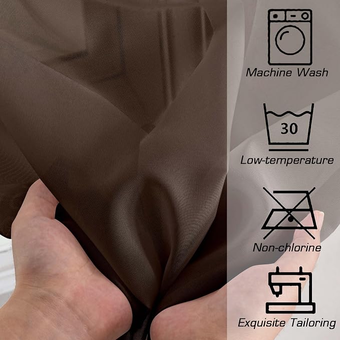 OWENIE Sheer Curtains, Chocolate Sheer Curtains 78 inch Length 2 Panels Set, Rod Pocket Voile Fimly Sheer Drapes for Living Room/Bedroom, 2pcs, Each 42" W x 78" L