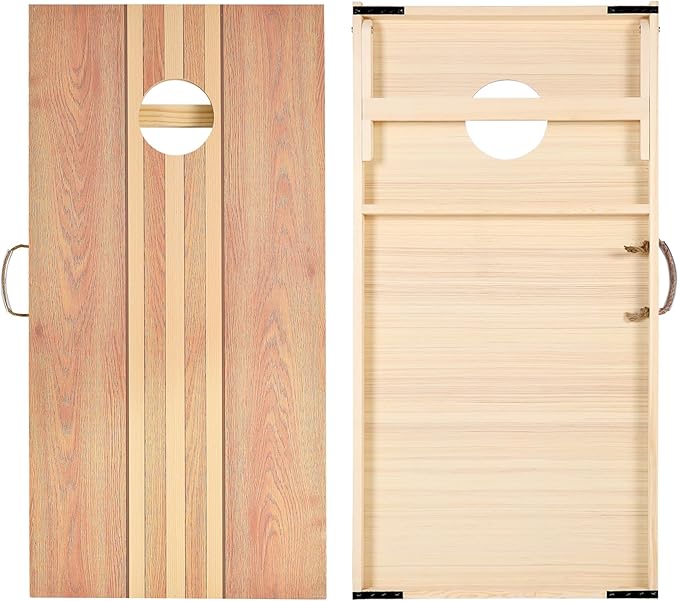 Sportdo 4x2 ft Solid Wood Cornhole Set with 8 Bean Bags, Regulation Size Cornhole Board Set for Adults, Cornhole Game Set for Tailgate Backyard Toss Games Indoor&Outdoor Activities